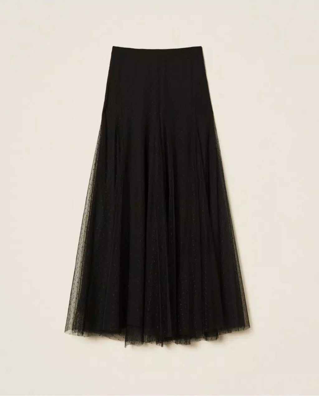 Saia longa de tule com plumetis