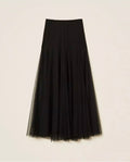 Saia longa de tule com plumetis