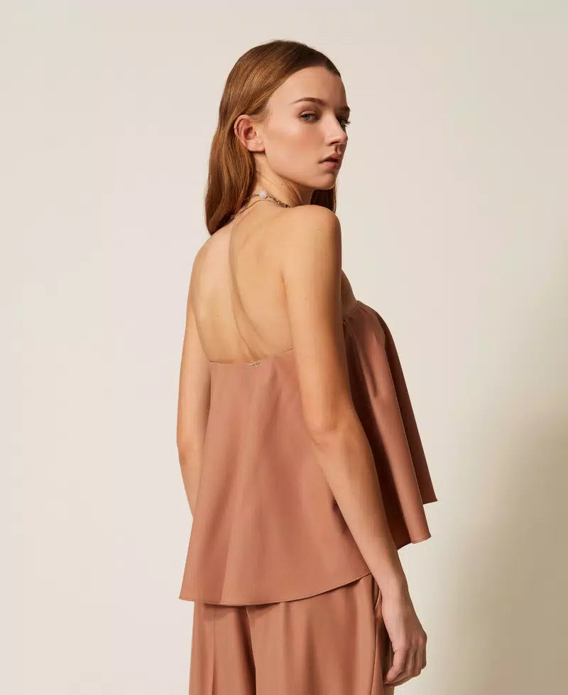 Wool blend bustier top