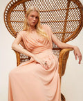 Vestido comprido com franzido