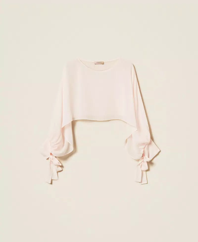 Blusa curta em georgette