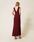 Vestido comprido de malha traçado