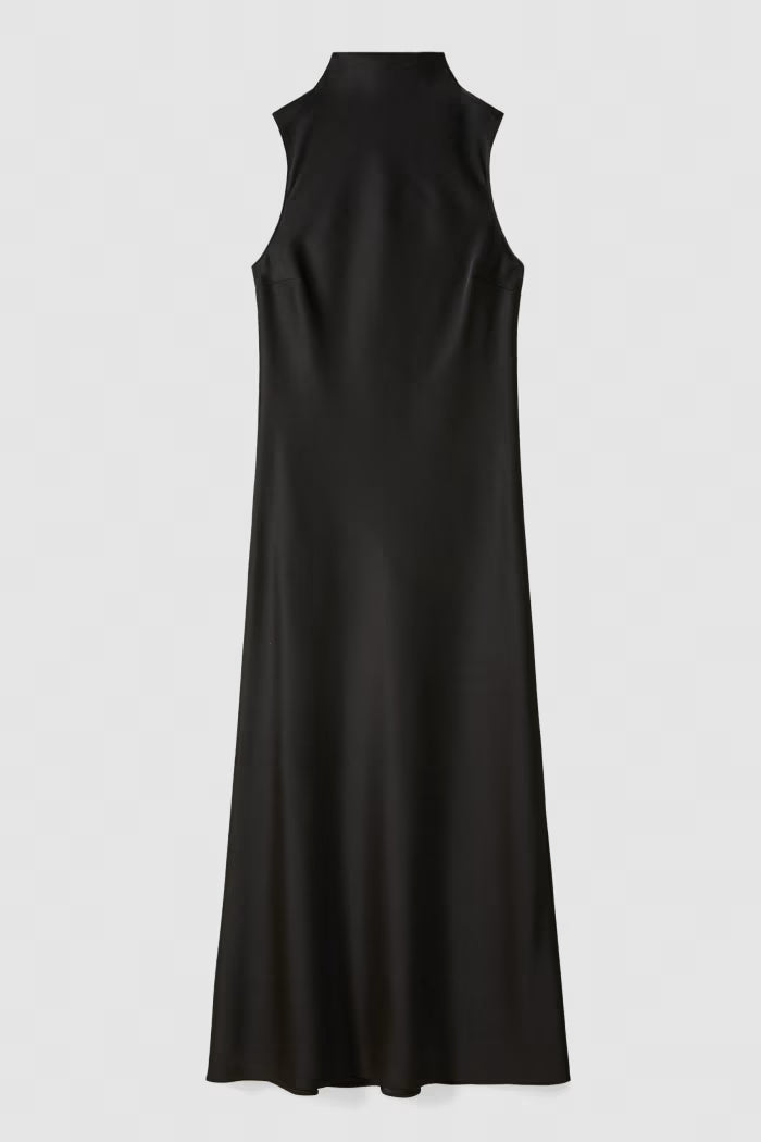 Vestido midi de cetim fluido