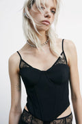 Corset com detalhes em renda