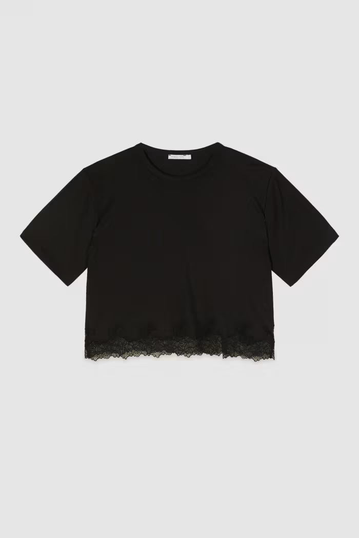 T-shirt curta com renda