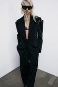 Blazer oversized em crepe