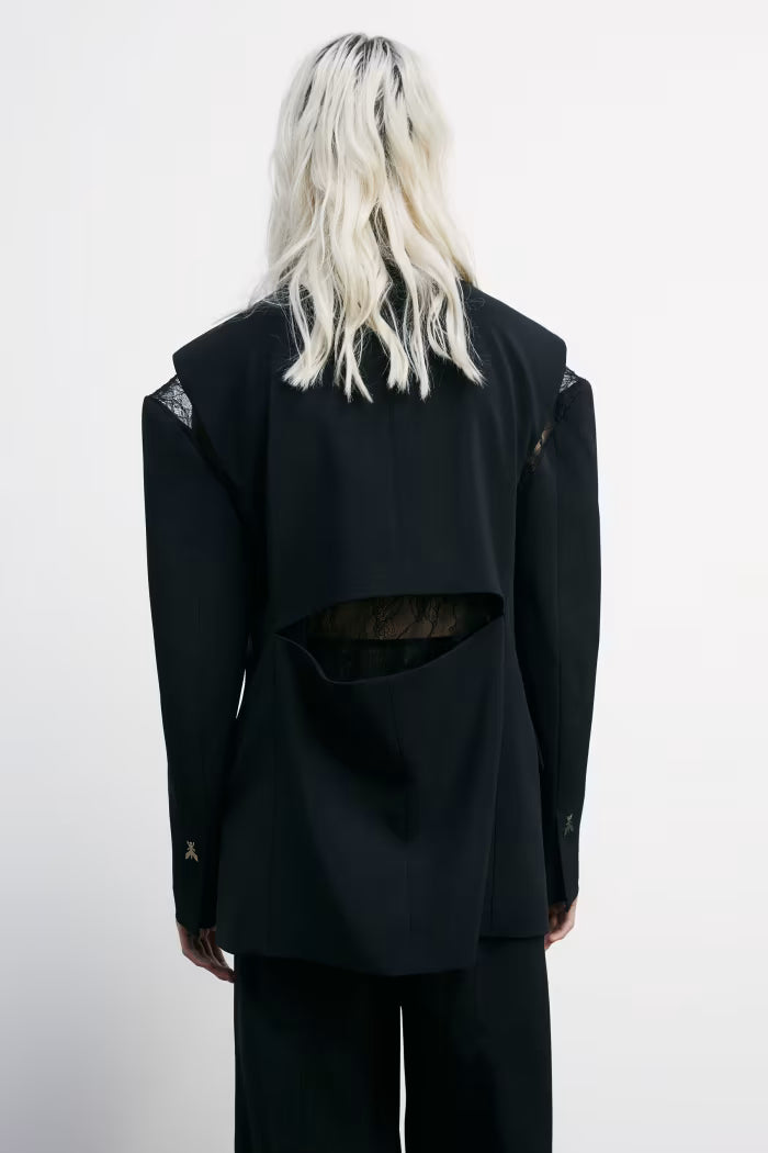 Blazer oversized em crepe