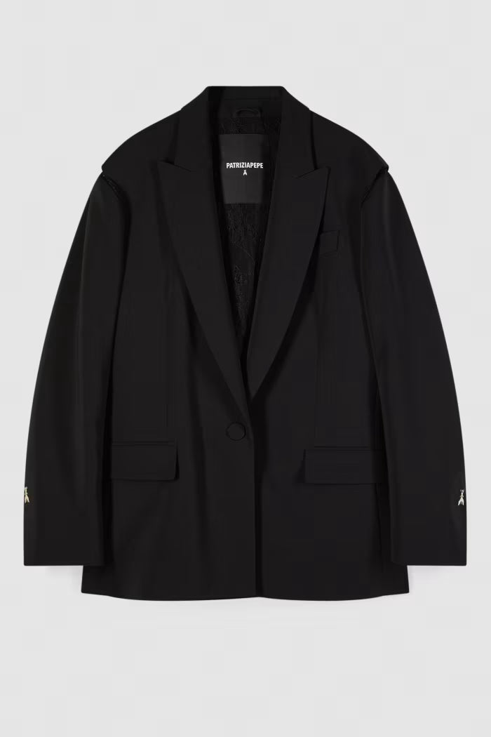 Blazer oversized em crepe