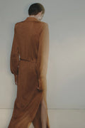 VESTIDO-CAMISEIRO EM LAMÉ