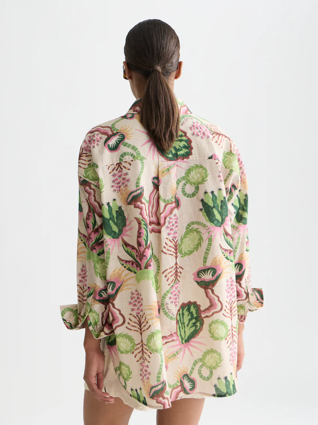 CAMISA EM MISTURA DE LINHO ESTAMPADA