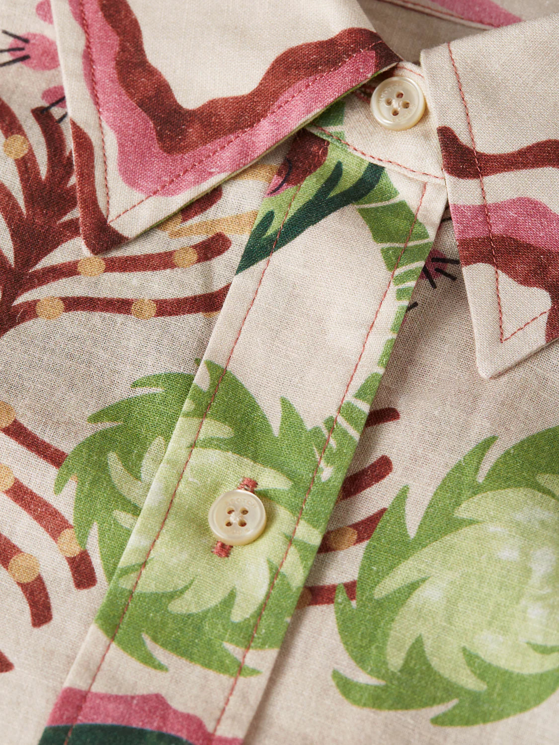 CAMISA EM MISTURA DE LINHO ESTAMPADA