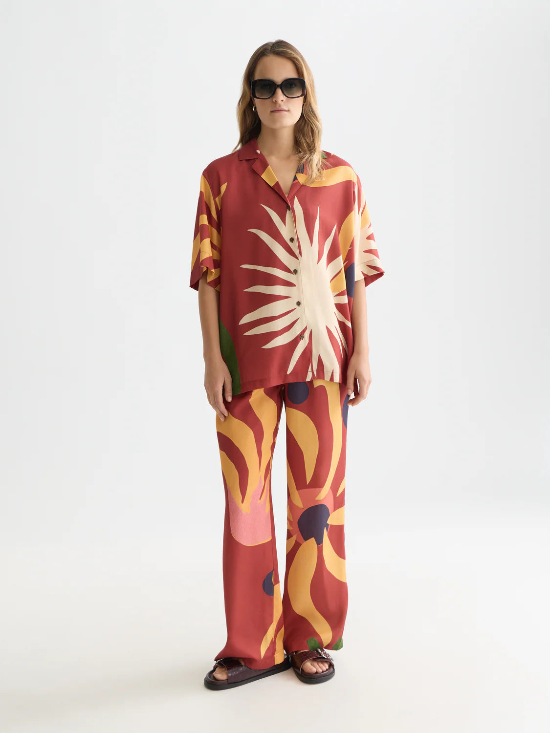 GIA - CALÇAS PULL-ON COM ESTAMPADO ALL-OVER