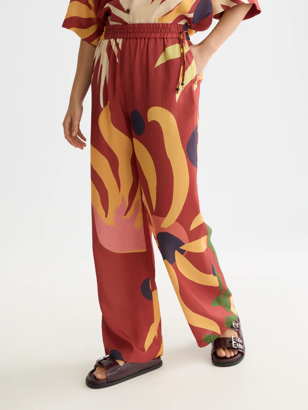 GIA - CALÇAS PULL-ON COM ESTAMPADO ALL-OVER
