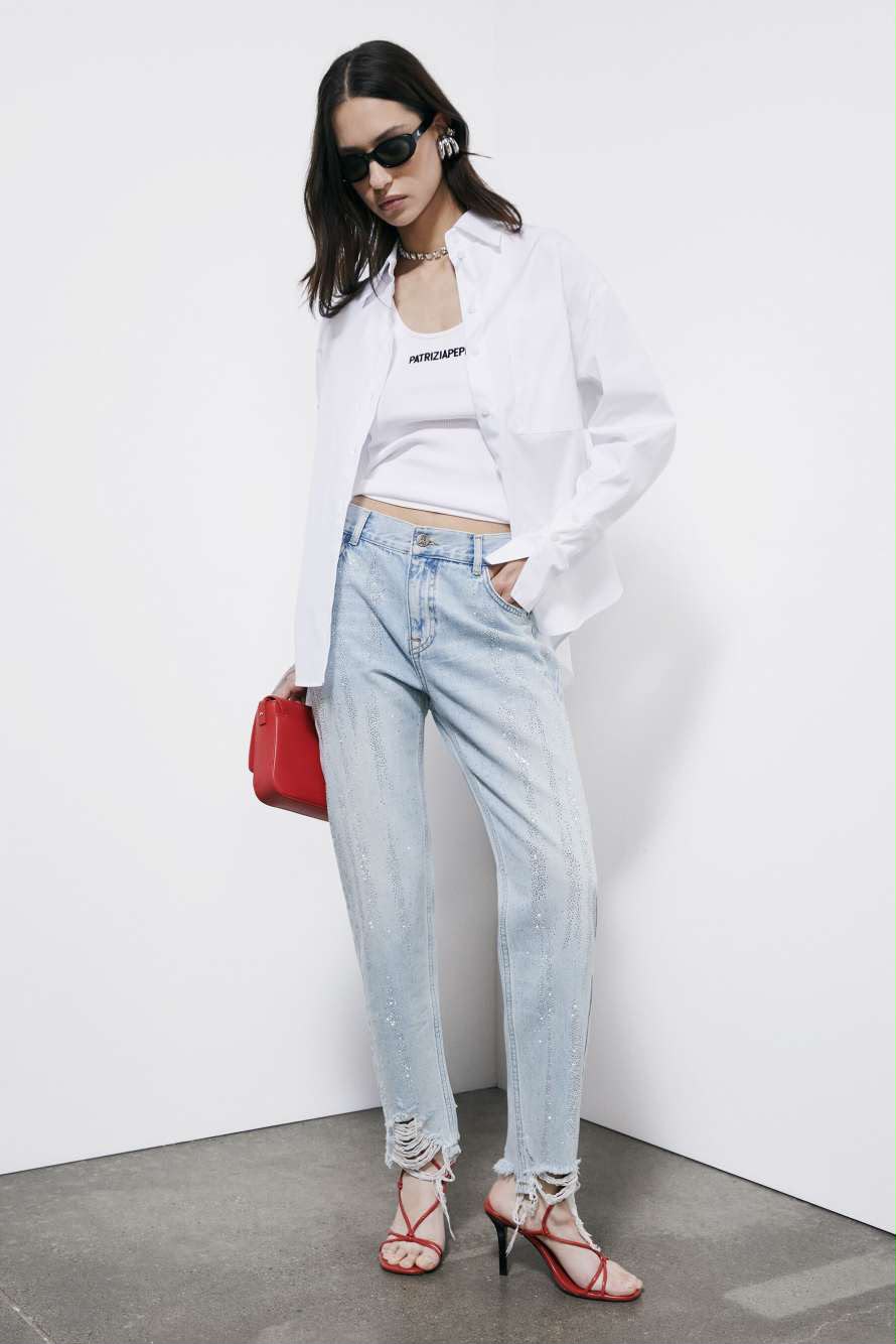 Calça jeans  c/strass
